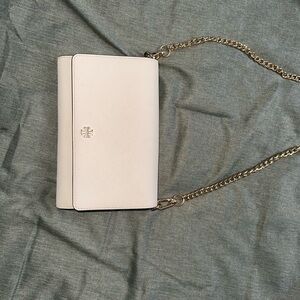 Tory Burch Cream Crossbody Bag with Gold Chain